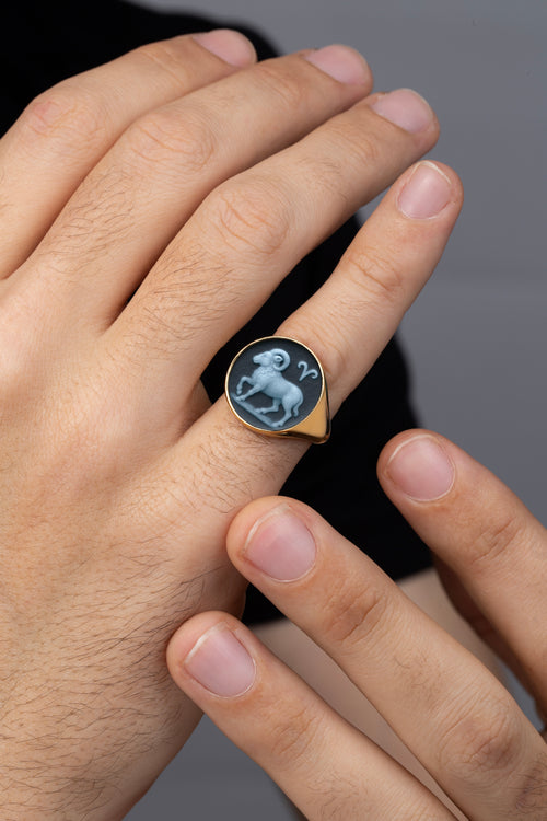 SARDONYX ARIES RING
