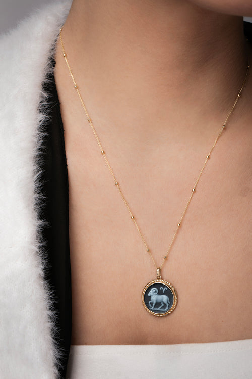SARDONYX ARIES NECKLACE