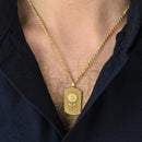 14K Gold Aster Flower Tag Necklace