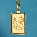 14K Gold Axolotl Pendant Necklace