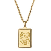 14K Gold Axolotl Pendant Necklace