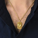 14K Gold Baby Feet Tag Necklace