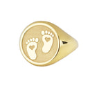 14K Gold Baby Feet Signet Ring