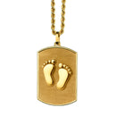 14K Gold Baby Feet Tag Necklace