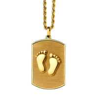 14K Gold Baby Feet Tag Necklace
