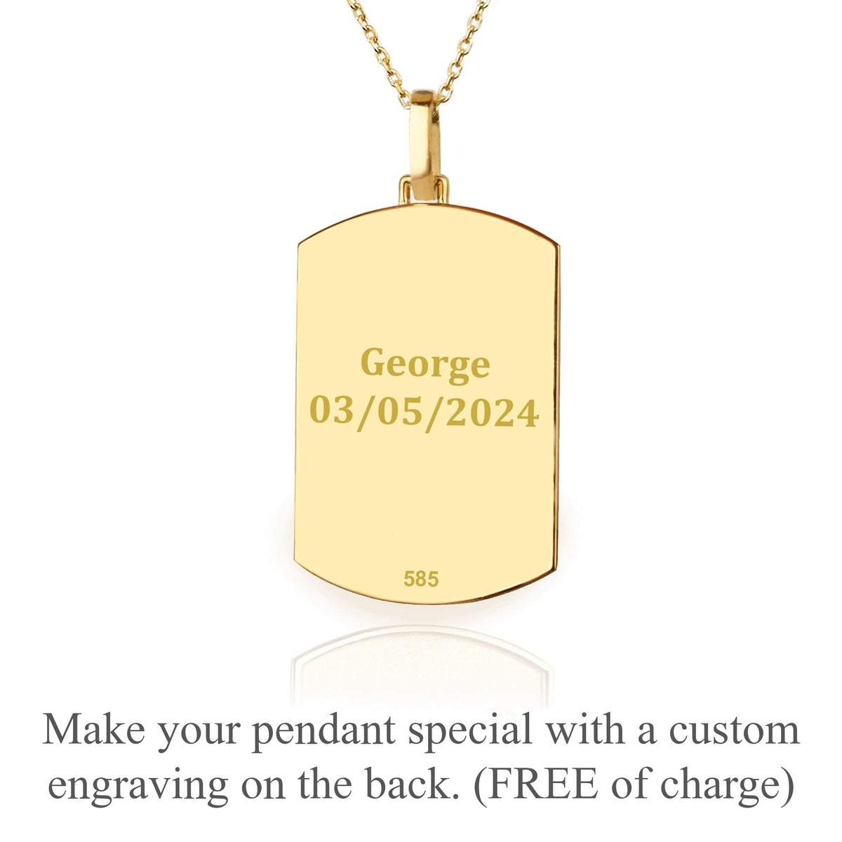 14K Gold Basque Cross Tag Necklace