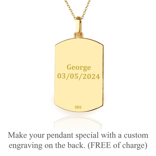 14K Gold Basque Cross Tag Necklace