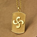 14K Gold Basque Cross Tag Necklace