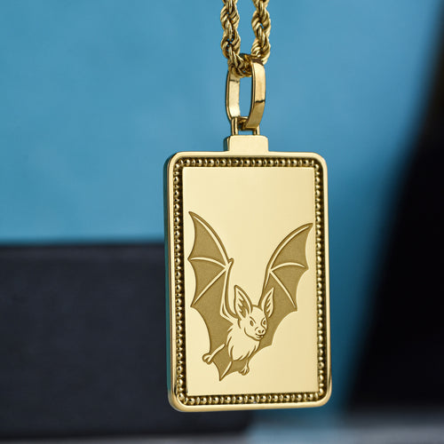 14K Gold Bat Pendant Necklace
