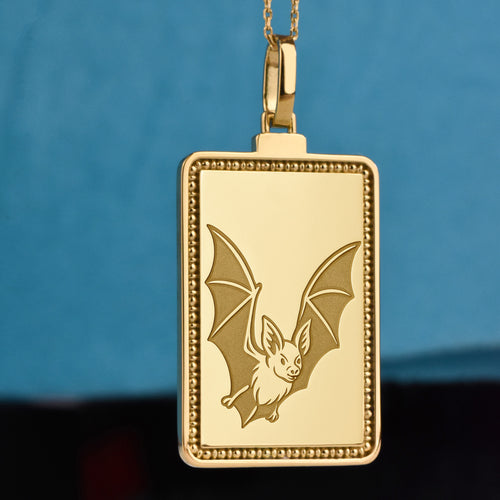 14K Gold Bat Pendant Necklace