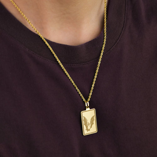 14K Gold Bat Pendant Necklace