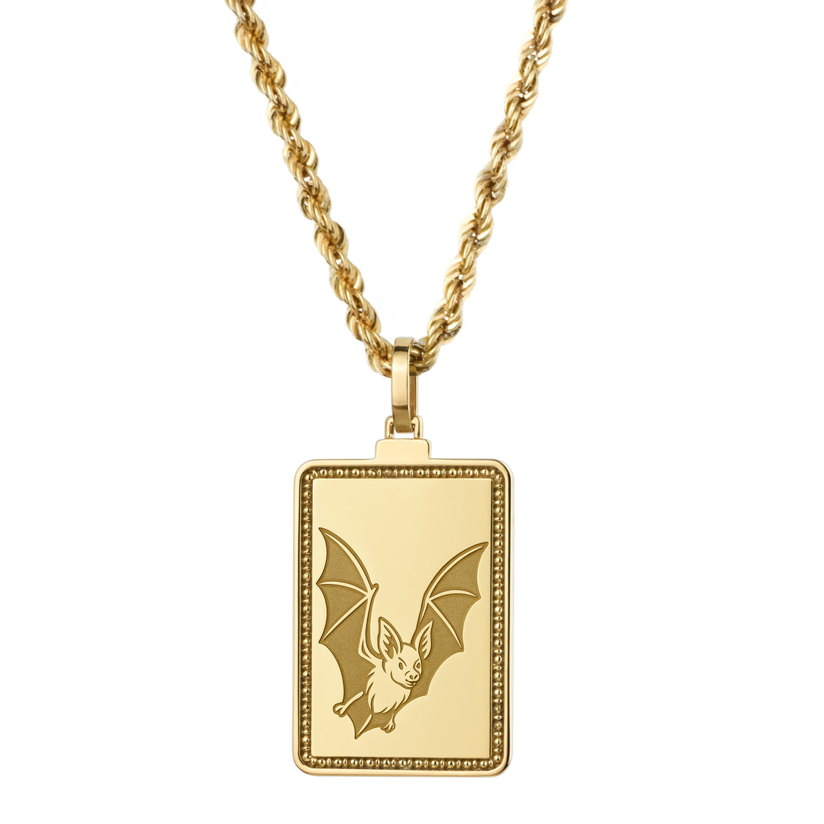 14K Gold Bat Pendant Necklace