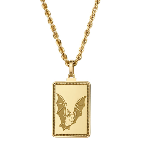 14K Gold Bat Pendant Necklace