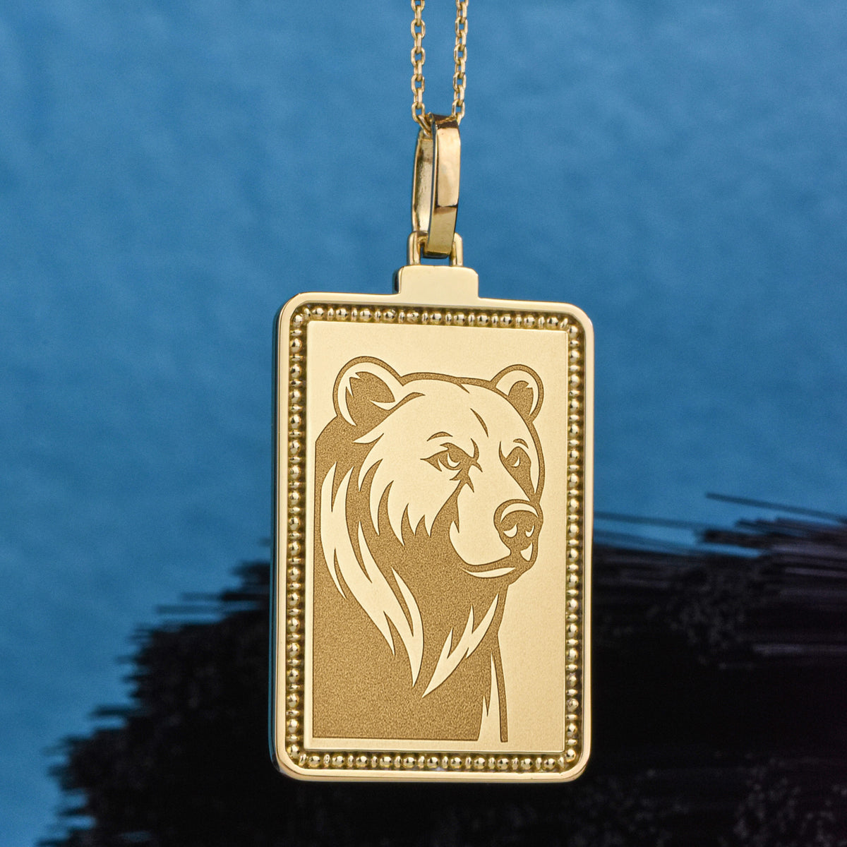 14K Gold Bear Pendant Necklace