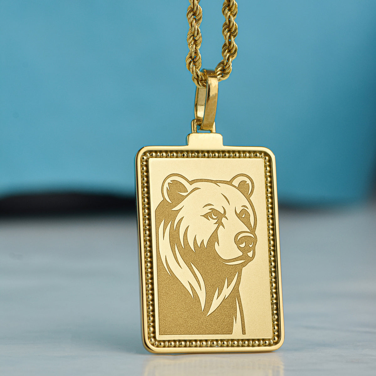 14K Gold Bear Pendant Necklace