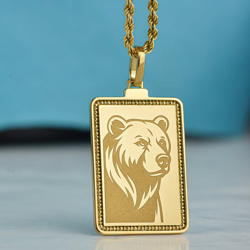 14K Gold Bear Pendant Necklace