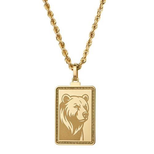 14K Gold Bear Pendant Necklace
