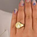 14K Gold Buddha Signet Ring