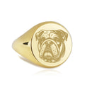 14K Gold Bulldog Signet Ring