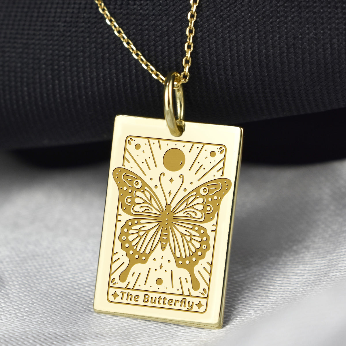 14K Gold Butterfly Pendant Necklace