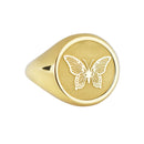 14K Gold Butterfly Signet Ring