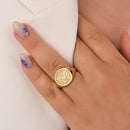 14K Gold Butterfly Signet Ring