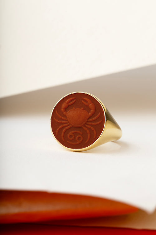 CARNELIAN CANCER RING