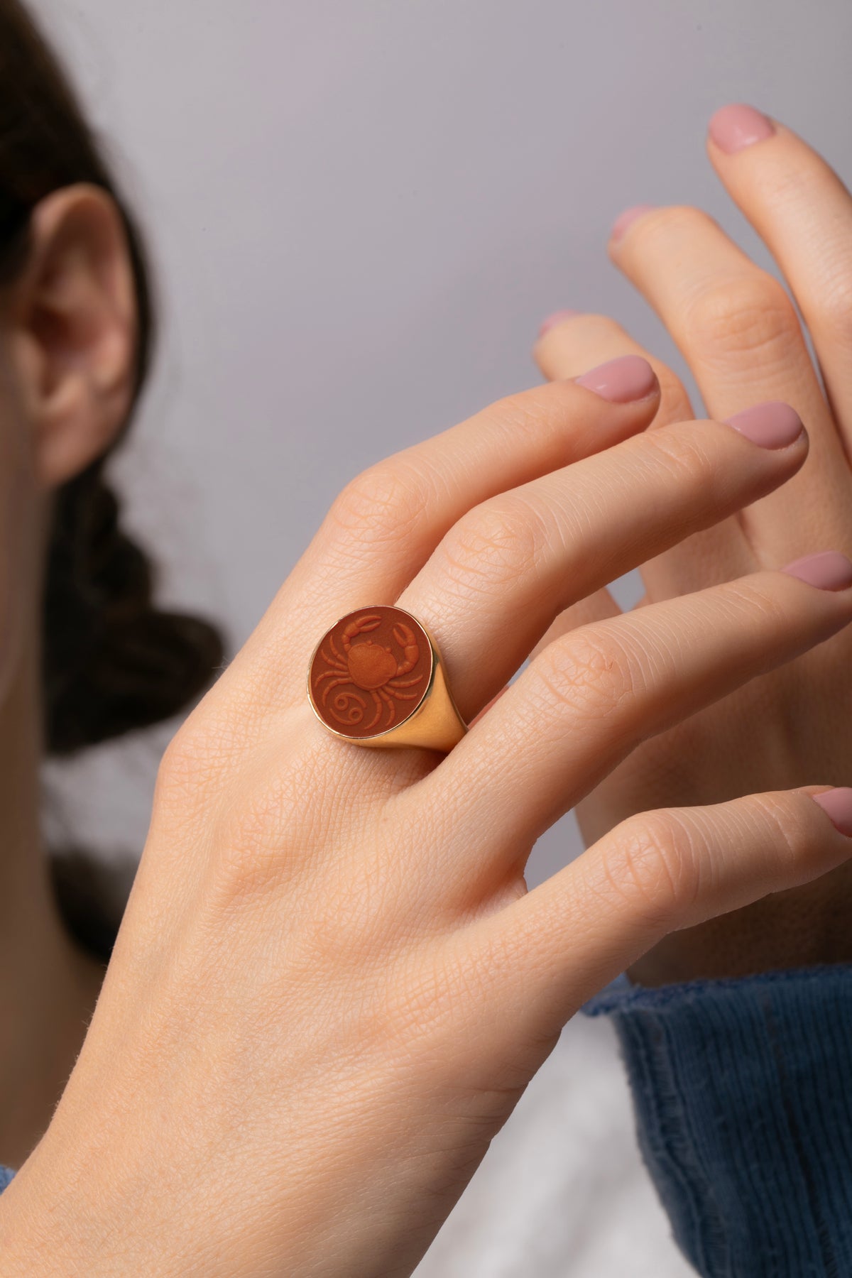 CARNELIAN CANCER RING