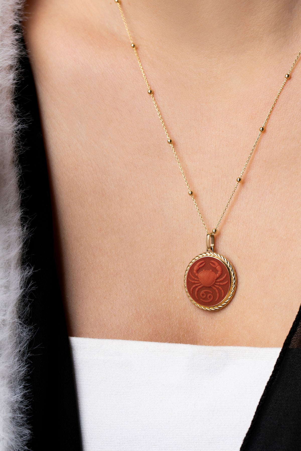 CARNELIAN CANCER NECKLACE