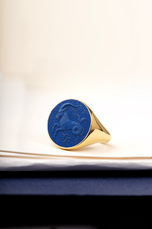LAPIS LAZULI CAPRICORN RING