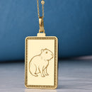 14K Gold Capybara Pendant Necklace