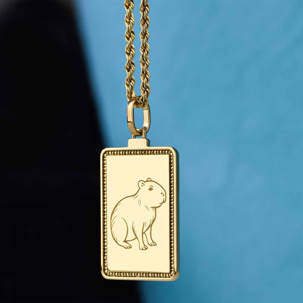 14K Gold Capybara Pendant Necklace