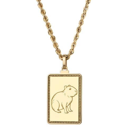 14K Gold Capybara Pendant Necklace