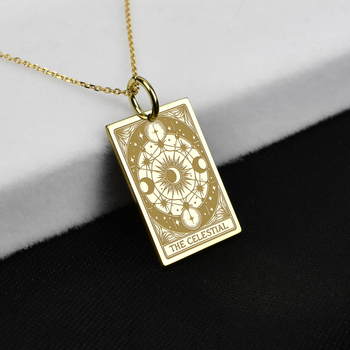 14K Gold Celestial Pendant Necklace