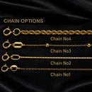 14K Gold Celestial Pendant Necklace