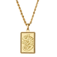 14K Gold Chameleon Pendant Necklace