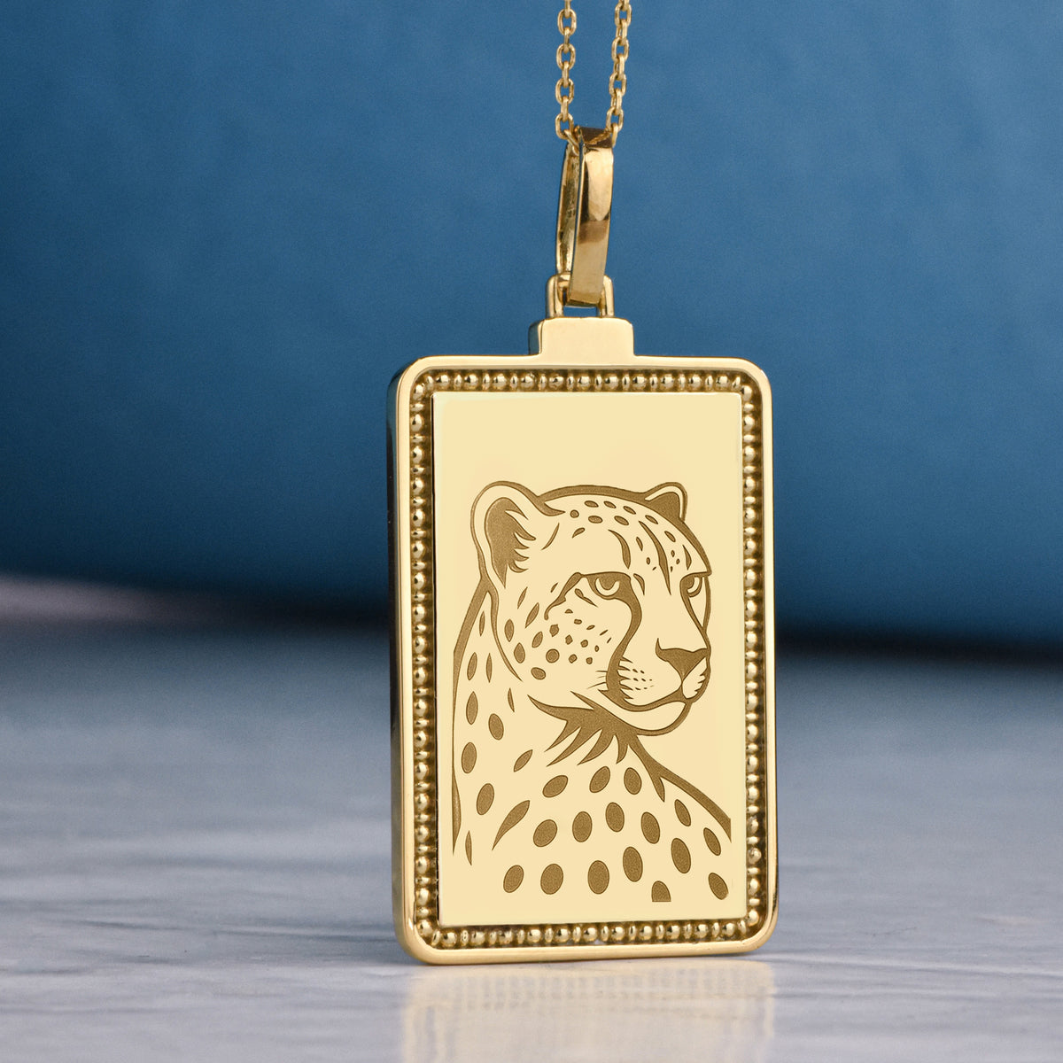 14K Gold Cheetah Pendant Necklace