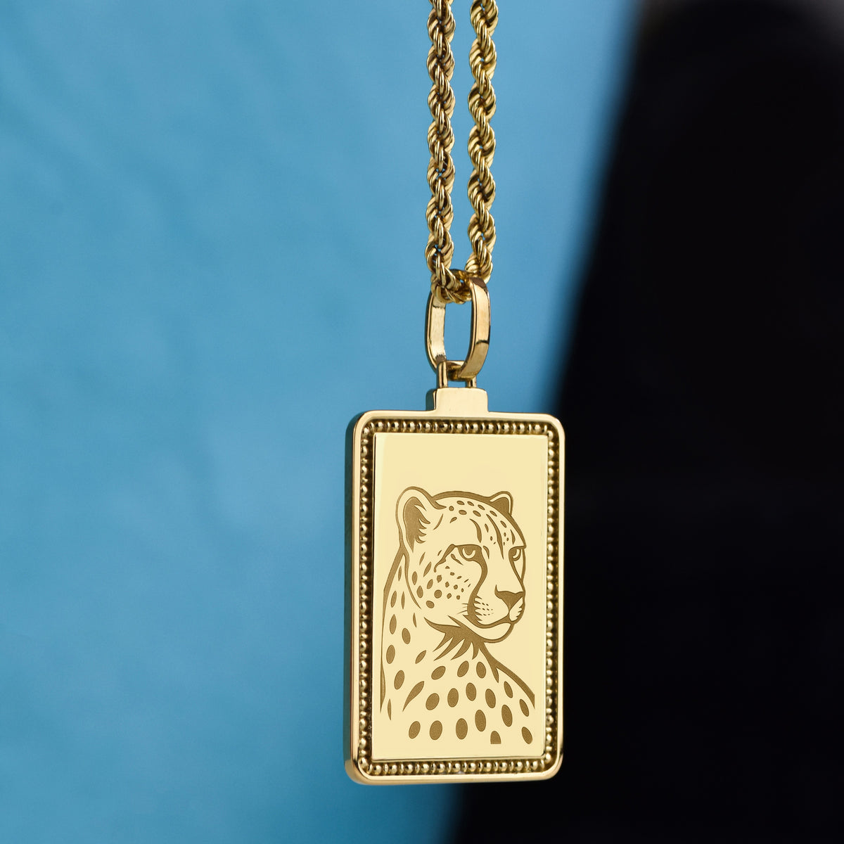 14K Gold Cheetah Pendant Necklace