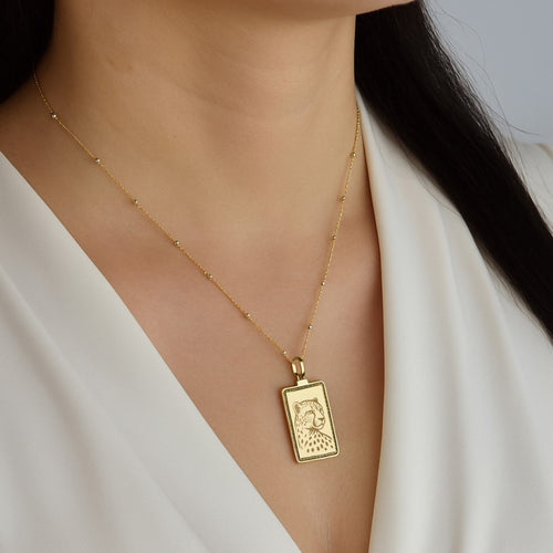14K Gold Cheetah Pendant Necklace