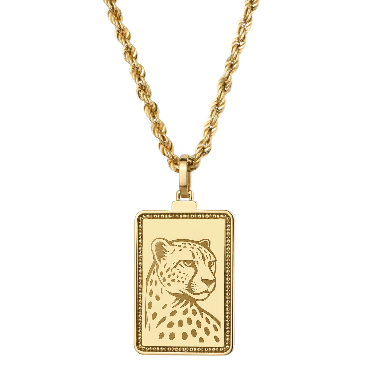14K Gold Cheetah Pendant Necklace