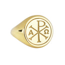 14K Gold Chi Rho Signet Ring