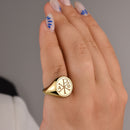14K Gold Chi Rho Signet Ring