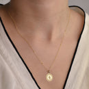 14K Gold Saint Christopher Medal Necklace