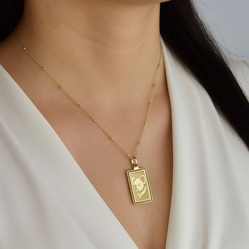 14K Gold Koala Pendant Necklace