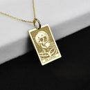 14K Gold Coffee Lover Skull Pendant Necklace