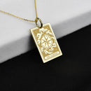 14K Gold Compass Pendant Necklace