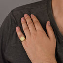 14K Gold Compass Signet Ring