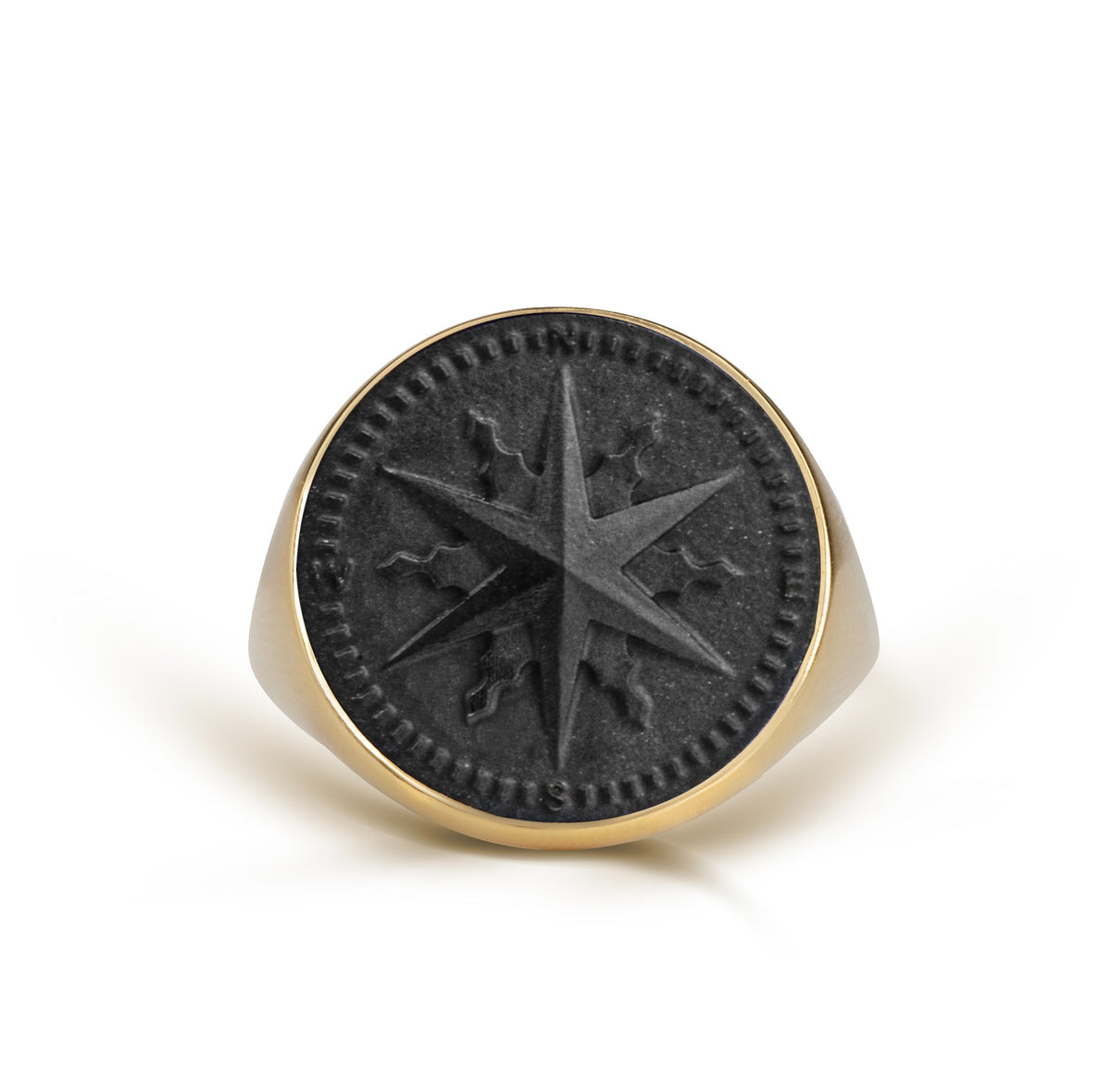 ONYX COMPASS RING