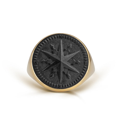 ONYX COMPASS RING