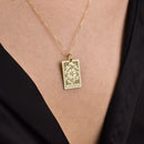 14K Gold Compass Pendant Necklace